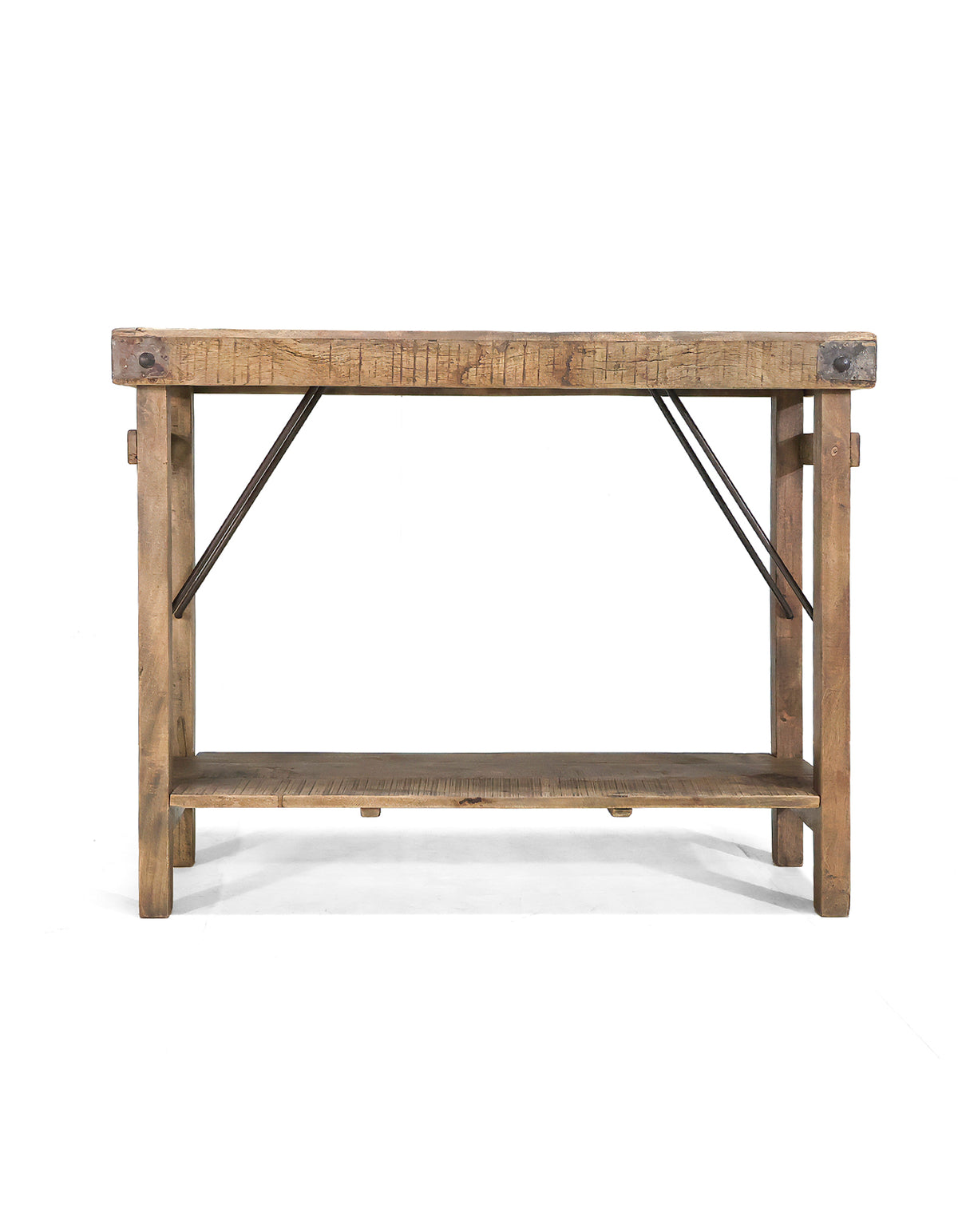 RECYCLED: Rustic Console Table with Shelf in Reclaimed Wood