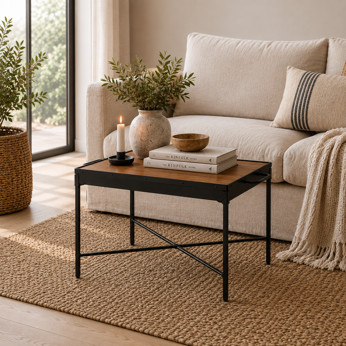 RECYCLED: COFFEE TABLE - – Rustic Warmth Meets Industrial Elegance