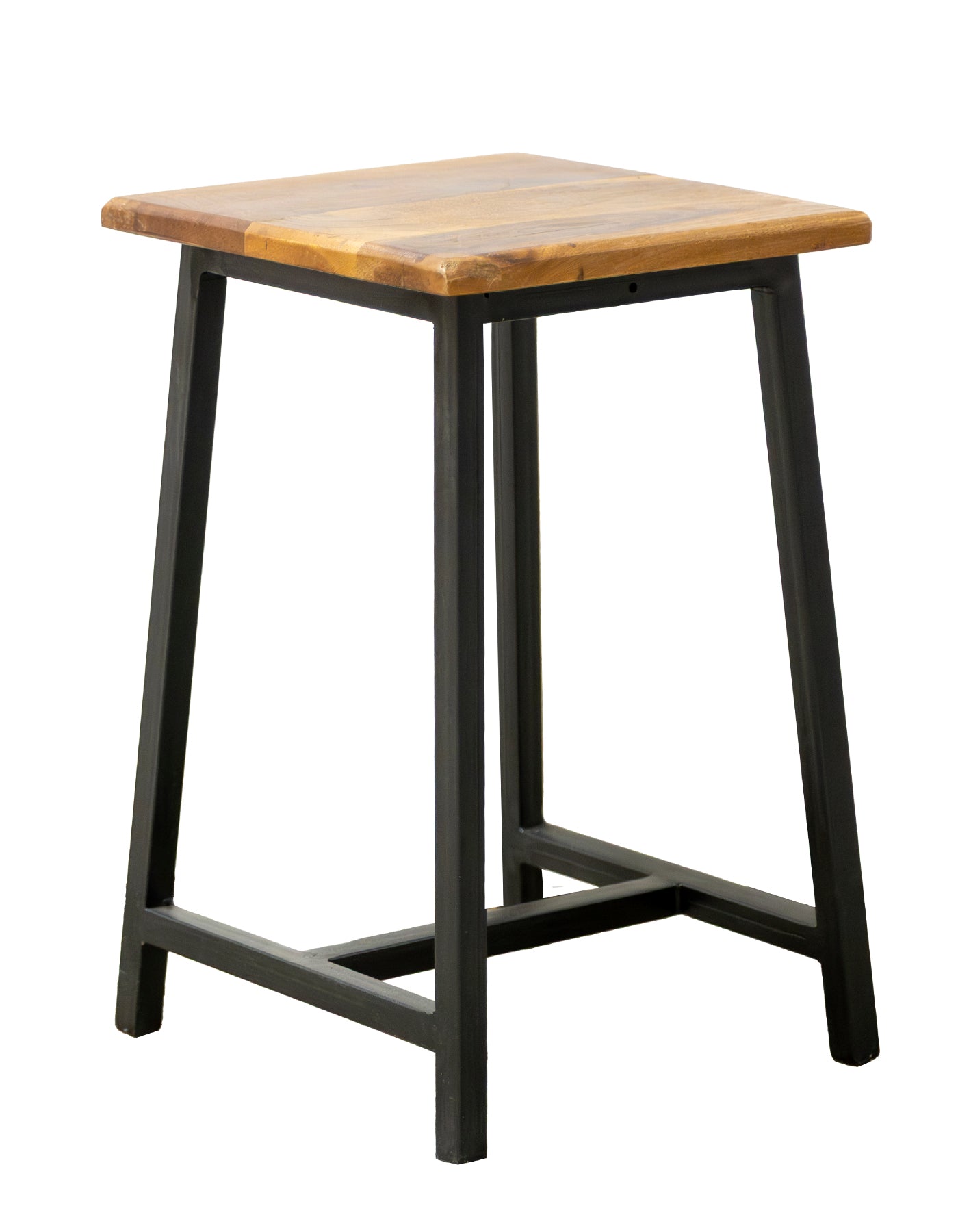 RECYCLED: WOOD AND IRON STOOL - Industrial Style with a Raw Edge