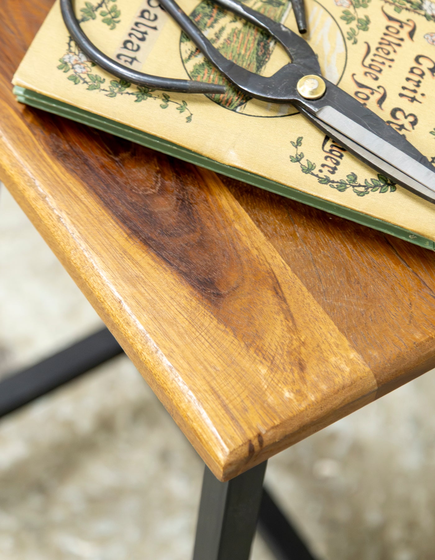 RECYCLED: WOOD AND IRON STOOL - Industrial Style with a Raw Edge