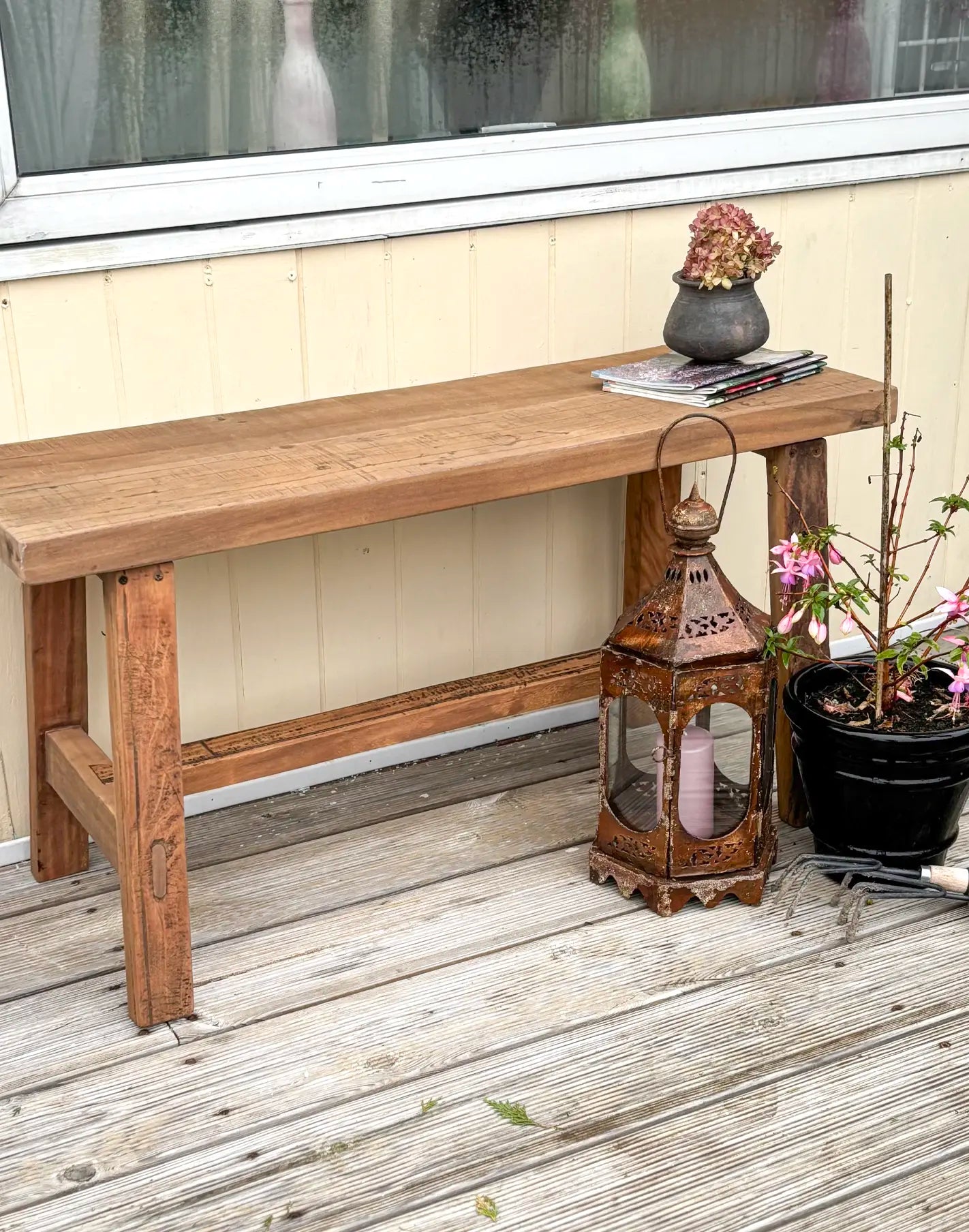 RECYCLED: WOODEN BENCH - Unique Design with Character