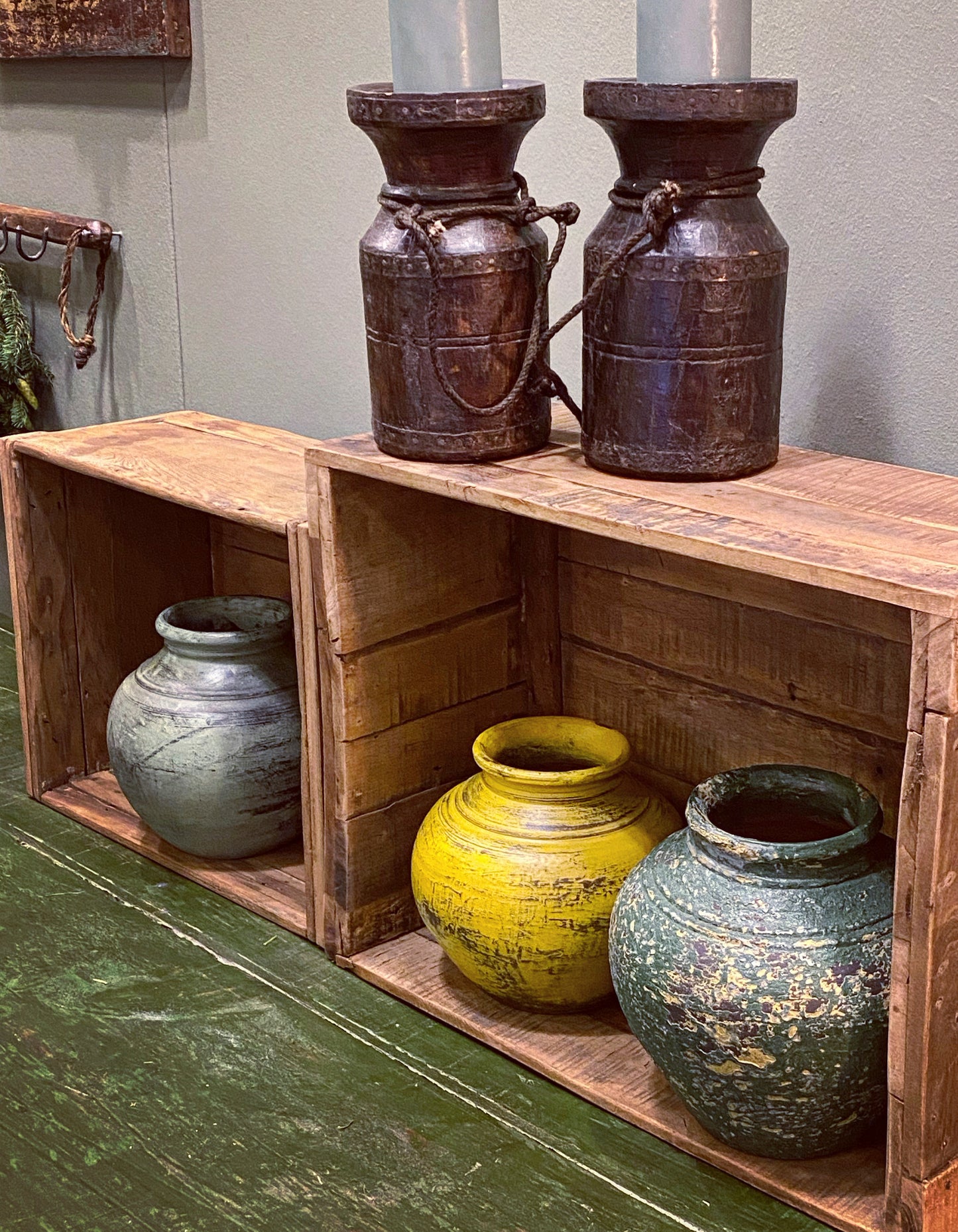 ORIGINAL WOODEN BOXES - SET OF TWO