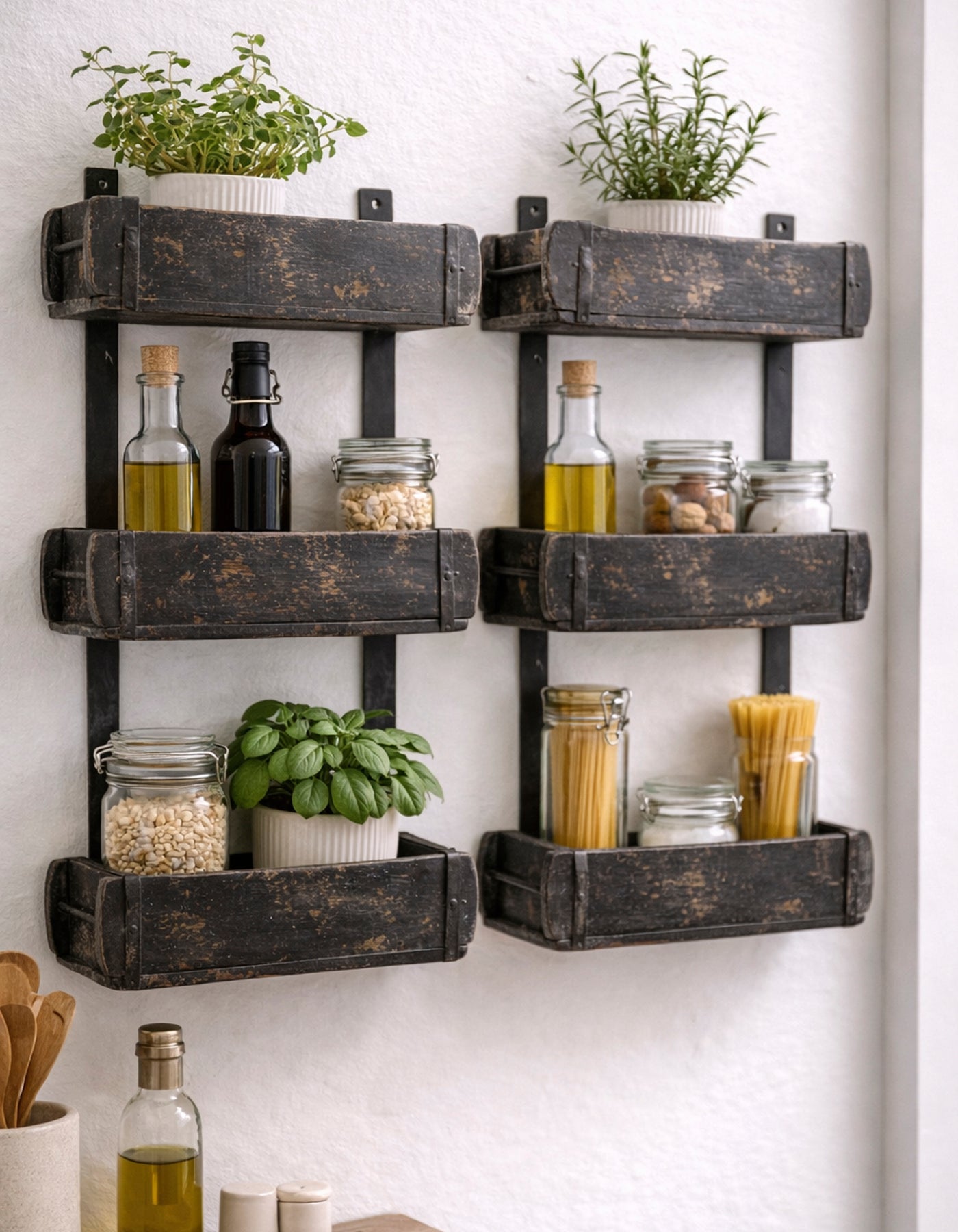 UPCYCLED: Wall Rack made of Original Brick Moulds