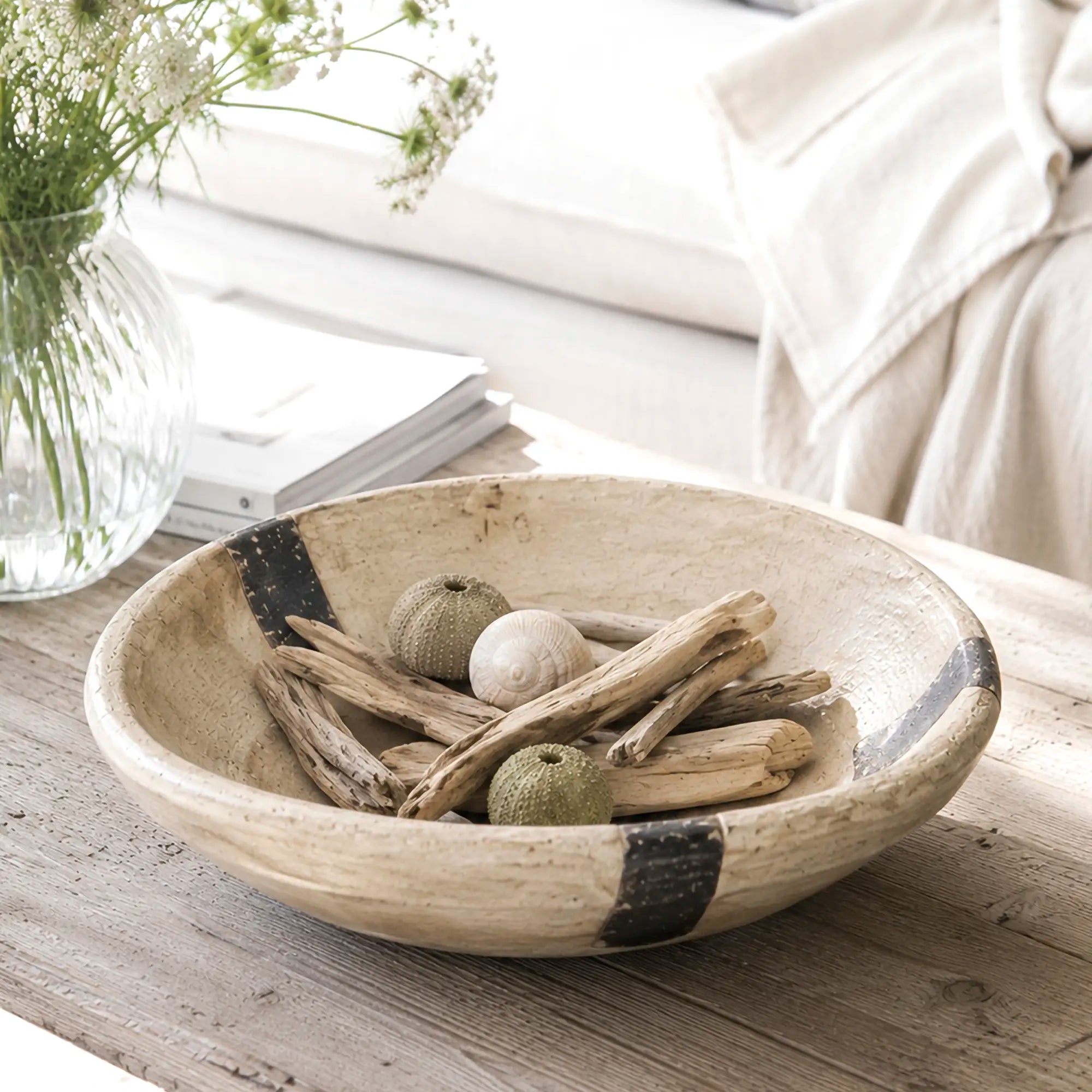 Original håndskåret træskål – unik vintage skål med patina