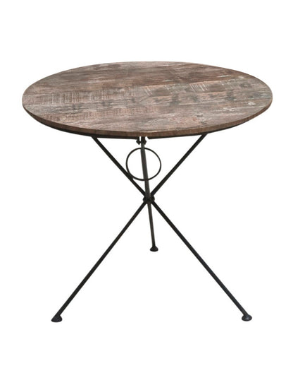 RECYCLED: Rundt spisebord i genbrugstræ – unikt vintage bord med nordic rustic finish og smuk patina