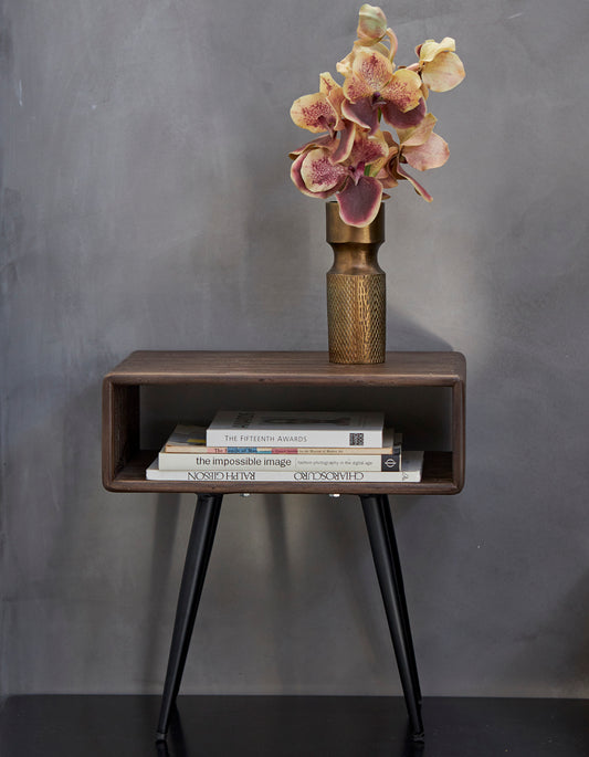 RECYCLED: SIDE- EL. SENGEBORD I GENANVENDT TEAKTRÆ