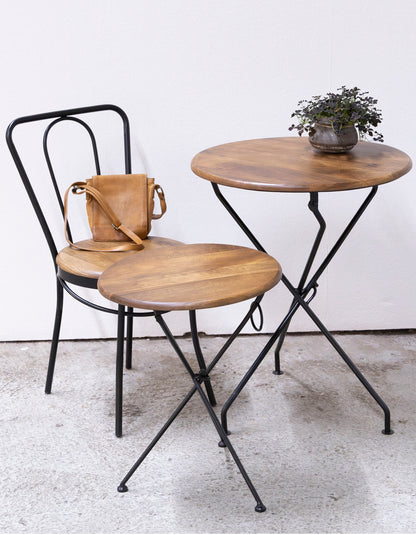 FOLDING TABLE WITH WOODEN TOP