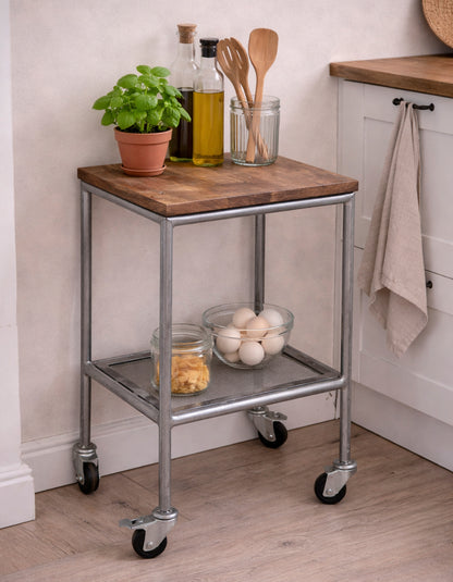 Industriel Trolley i Jern og Genbrugstræ