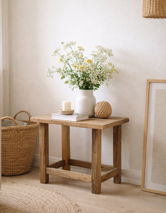 RECYCLED: RUSTIC STOOL MADE FROM RECYCLED WOOD