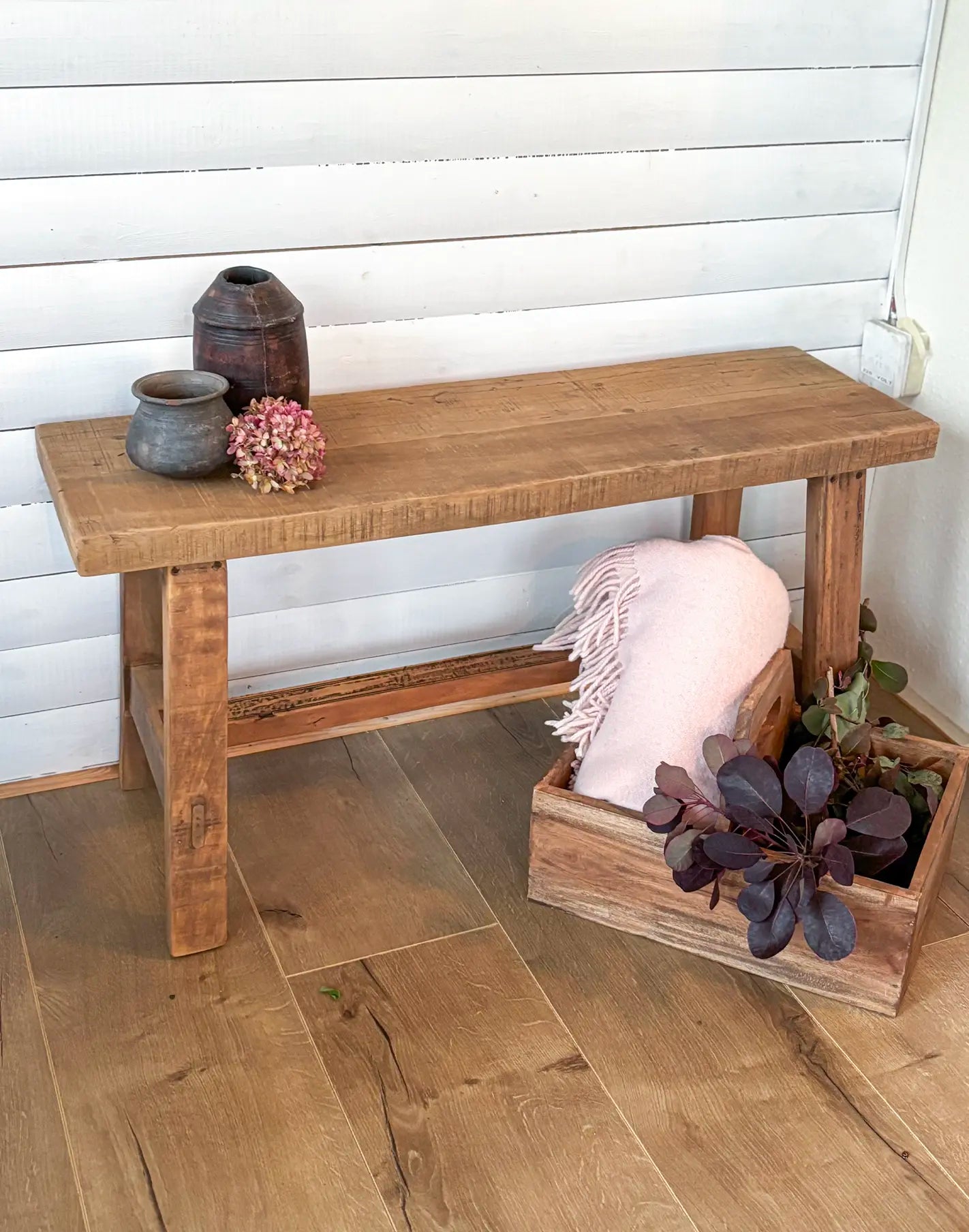 RECYCLED: WOODEN BENCH - Unique Design with Character 