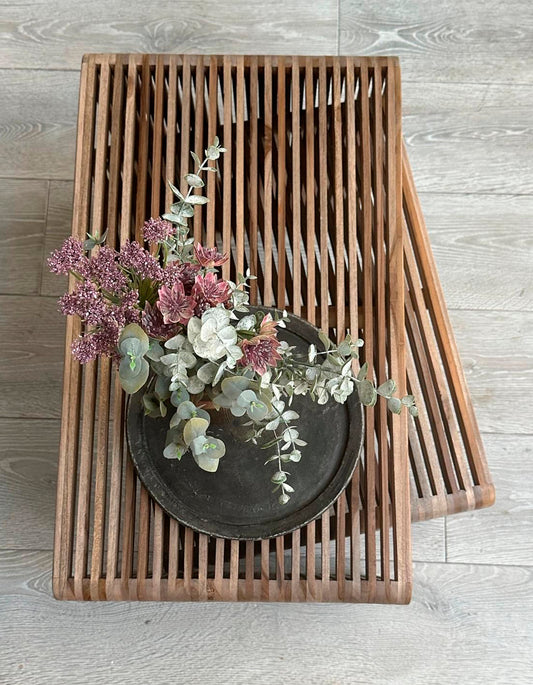 RECYCLED: SET OF 2 BENCHES IN RECYCLED TEAK WOOD