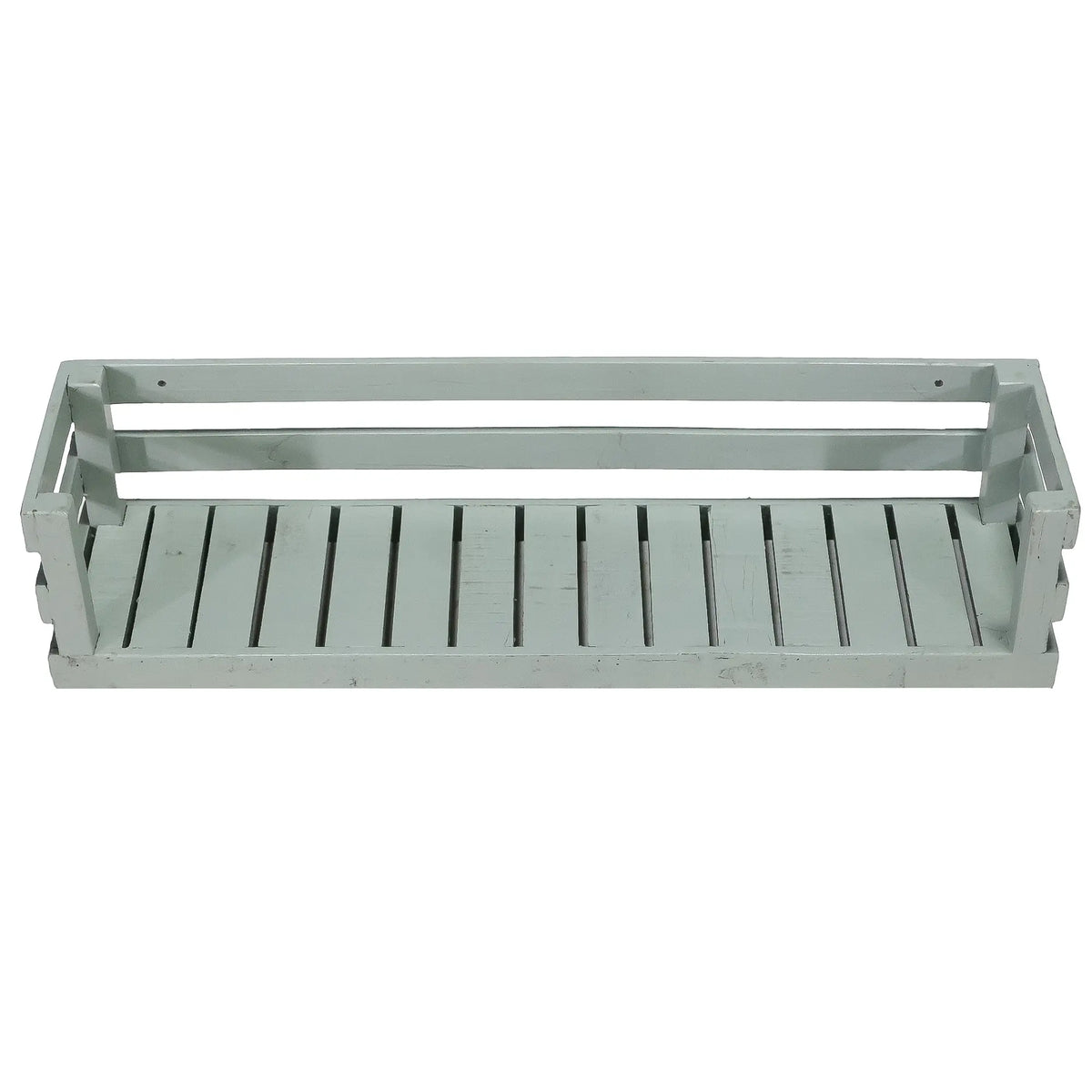 Wall shelf in recycled wood with open front - Green vintage finish | Recycled Collection