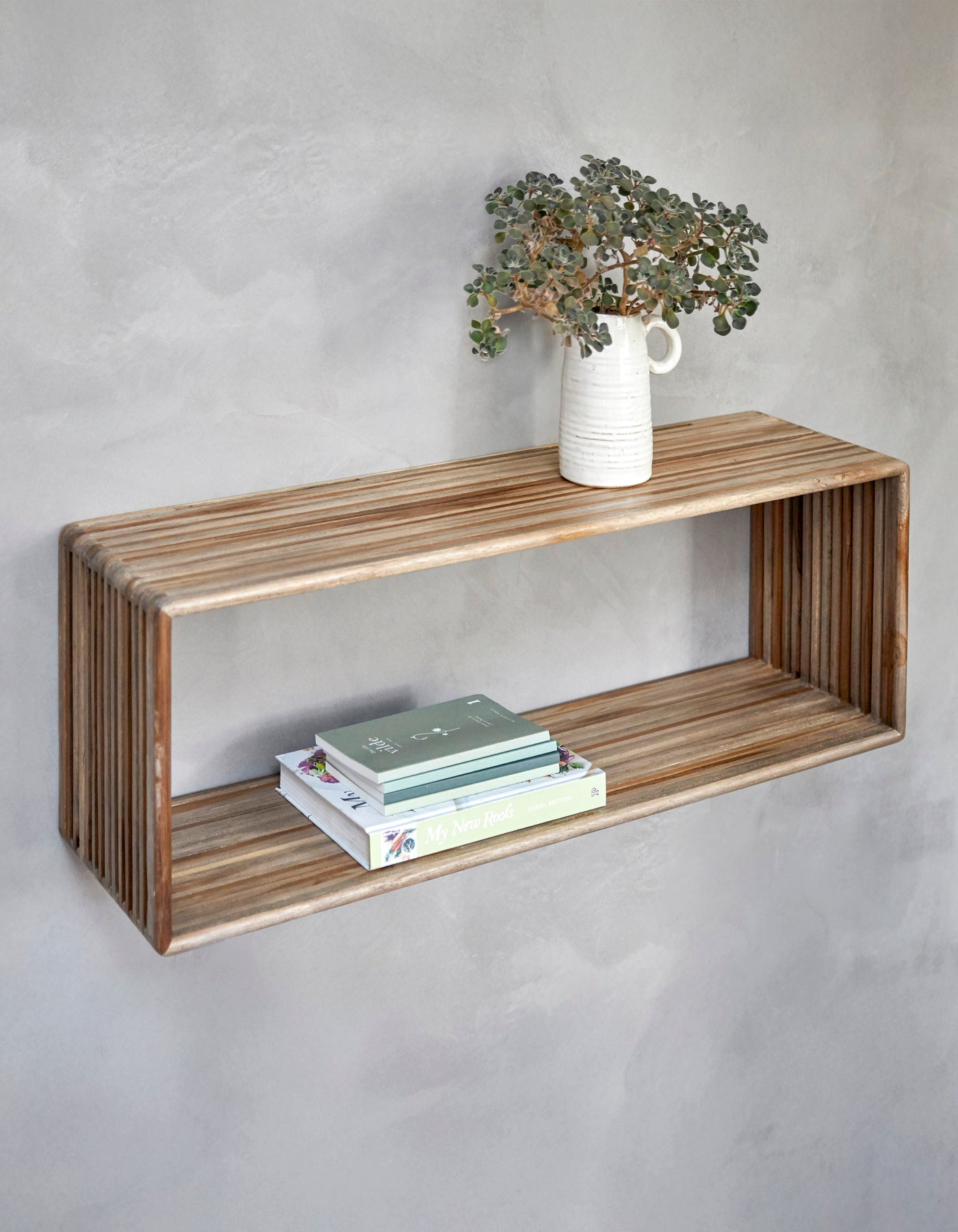 RECYCLED: Elegant Shelf in Recycled Teak Wood
