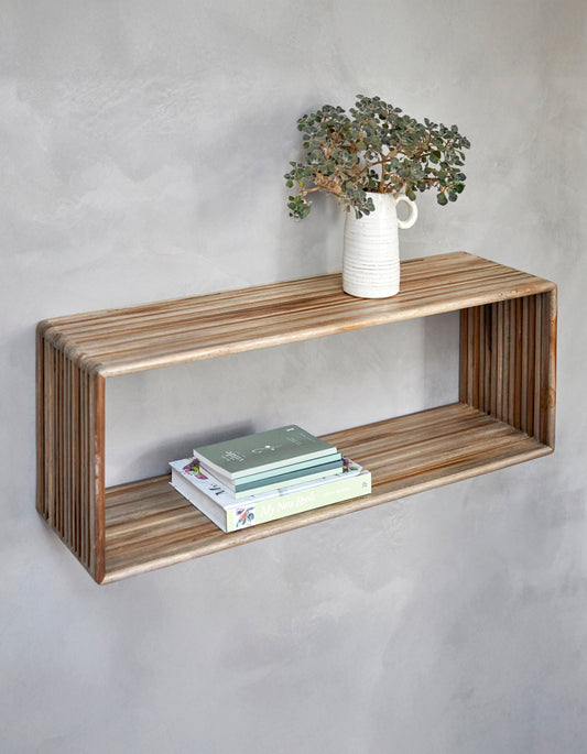 RECYCLED: ELEGANT SHELF IN RECYCLED TEAK WOOD