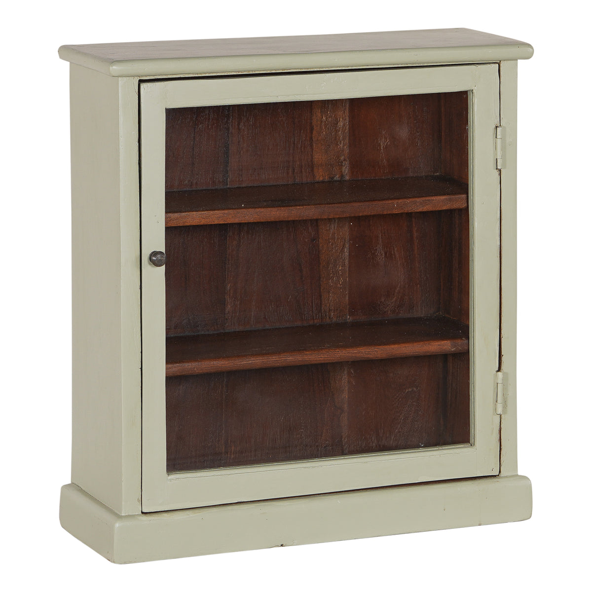 Originalt vægskab i træ – Støvet grøn