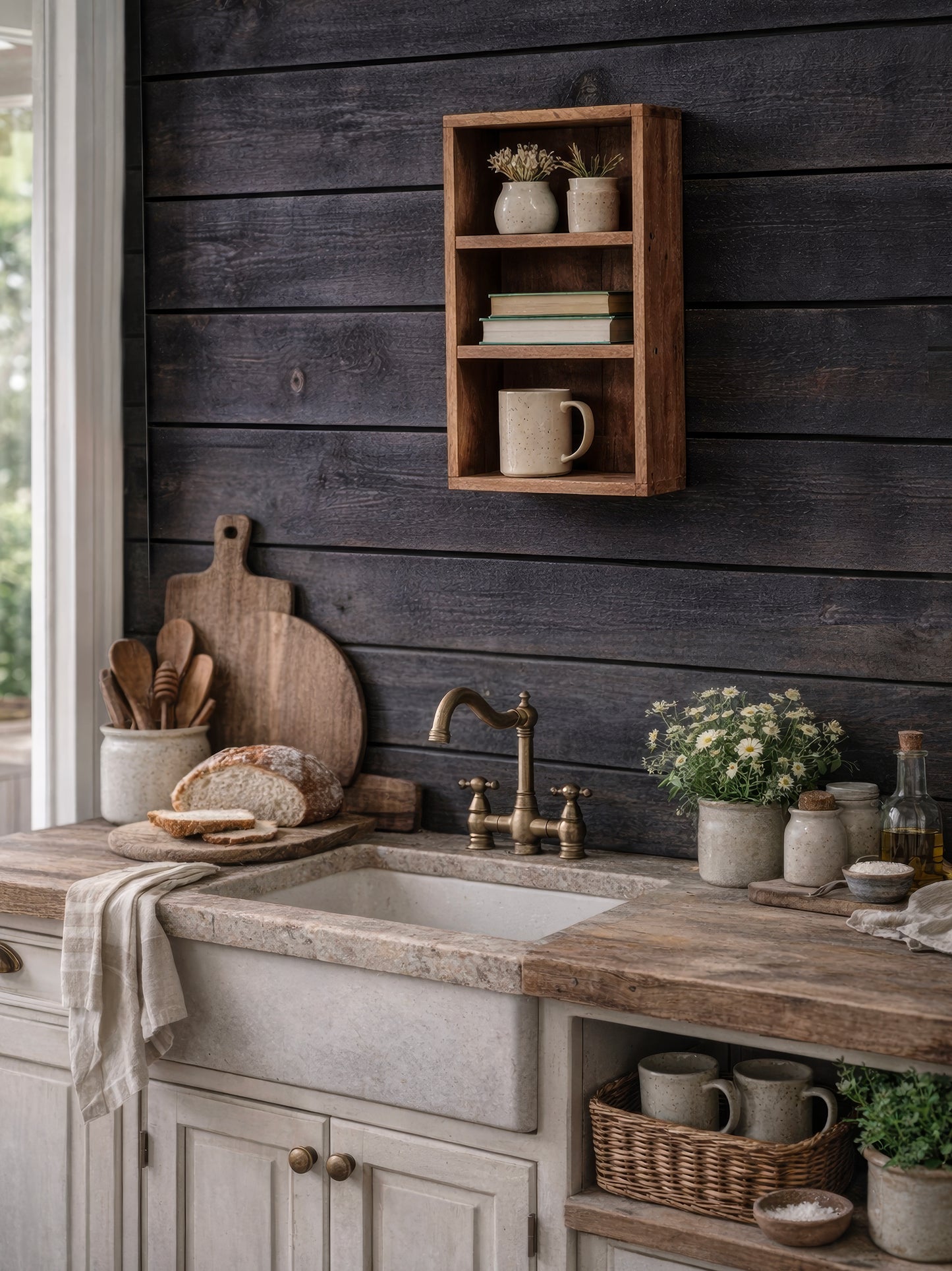 RECYCLED: Rustik Væghylde -Tidsløs Charme i Genbrugstræ