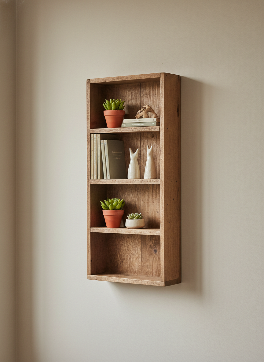 RECYCLED: Væghylde af Genanvendt Træ