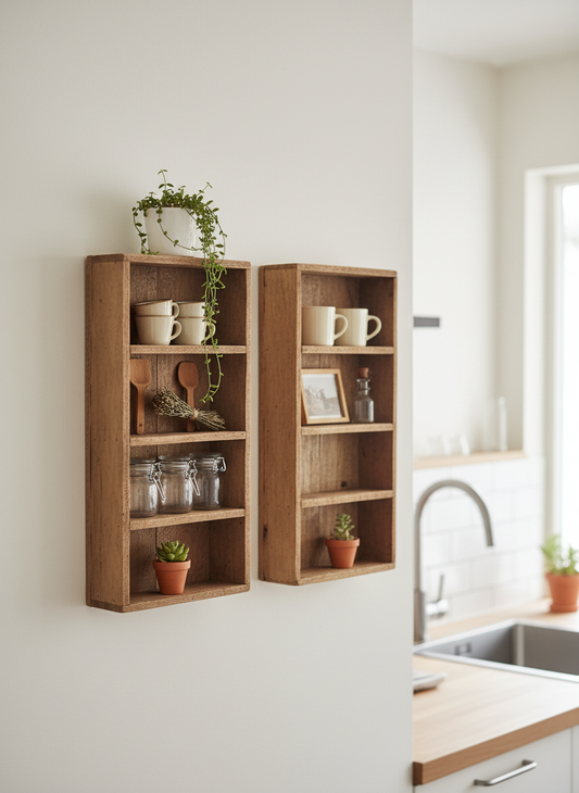 RECYCLED: Væghylde af Genanvendt Træ