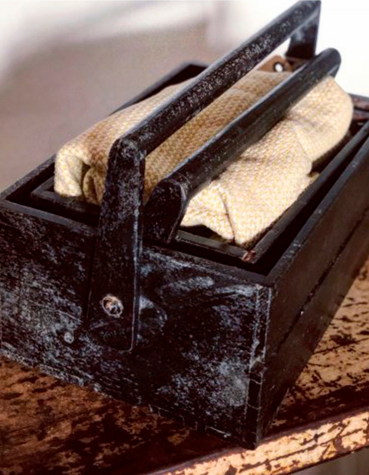 WOODEN BOXES MADE FROM RECYCLED WOOD, BLACK, SET OF TWO