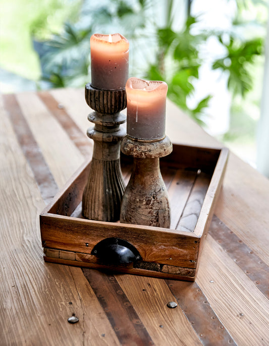 RECYCLED: RUSTIC WOODEN TRAY