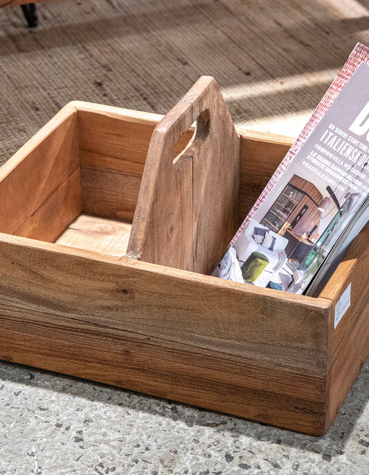 RUSTIC WOODEN STORAGE BOX MADE FROM RECYCLED WOOD