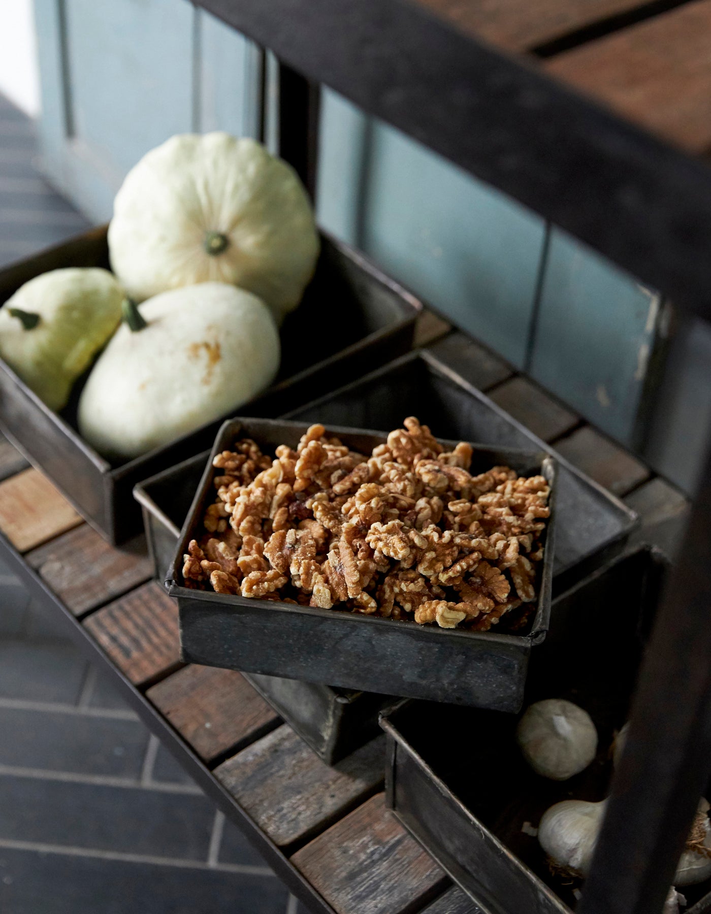 ORIGINAL IRON TRAYS - SET OF 4.