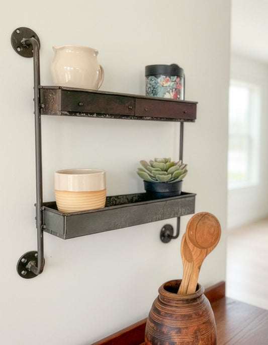 UPCYCLED: Shelf Crafted from Old Iron Trays