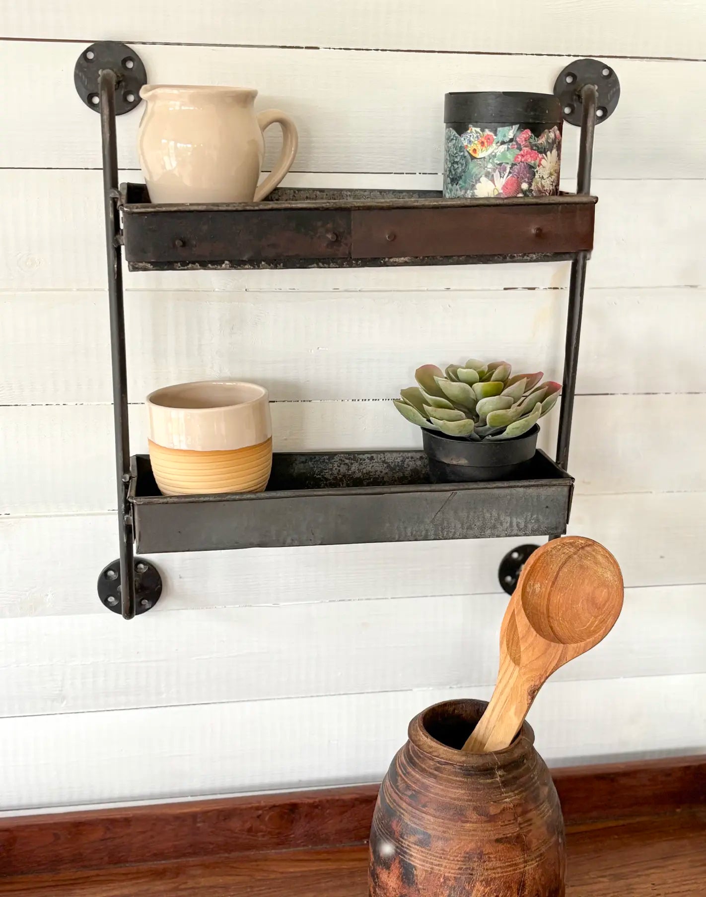UPCYCLED: Shelf Crafted from Old Iron Trays