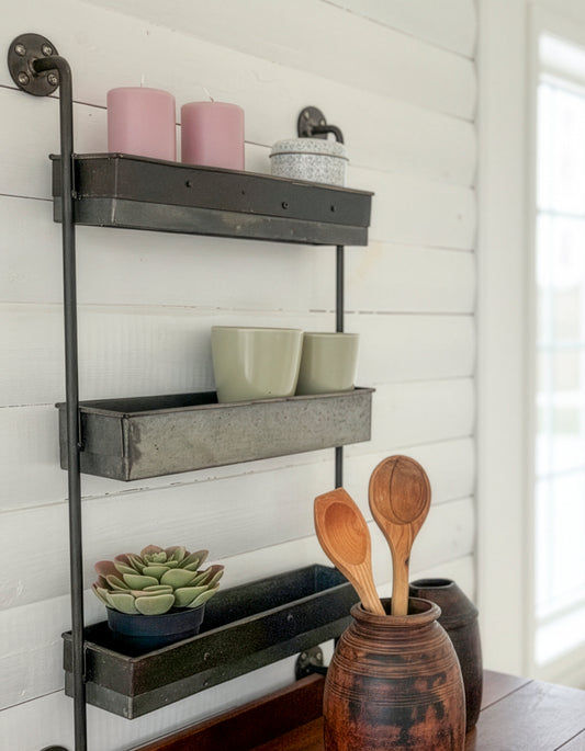 UPCYCLED: Shelf crafted from Old Iron Trays