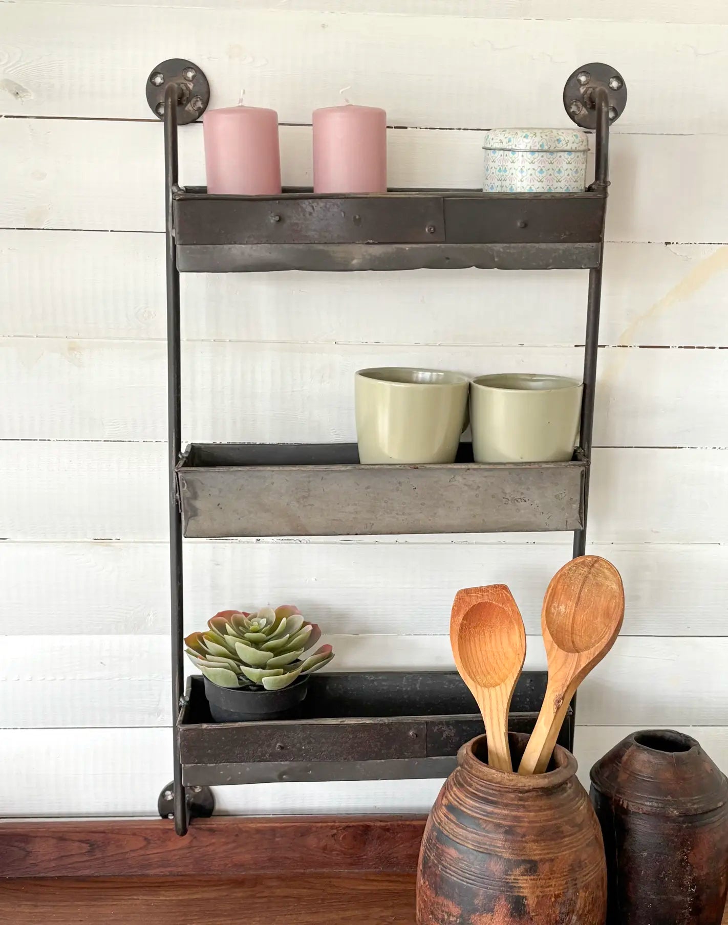 UPCYCLED: Shelf crafted from Old Iron Trays