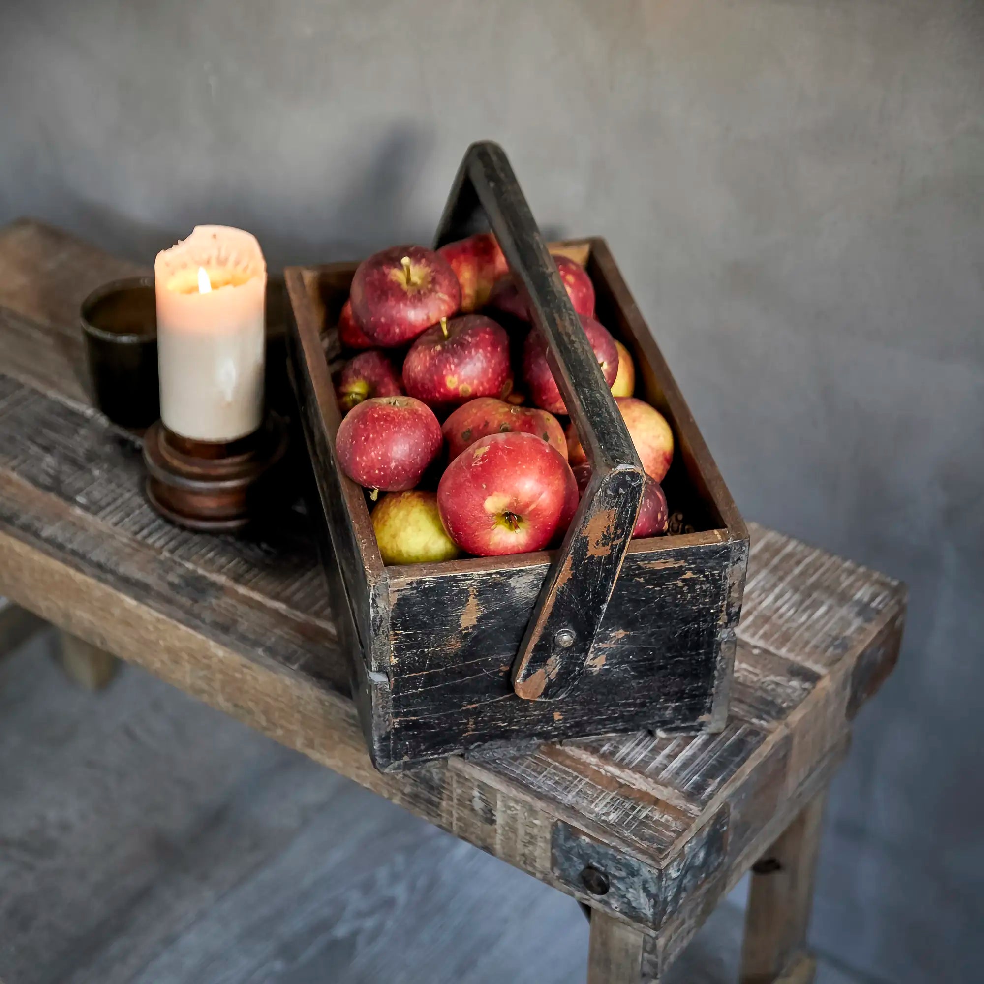 RECYCLED: Set of Wooden Crates Made from Recycled Wood, Black