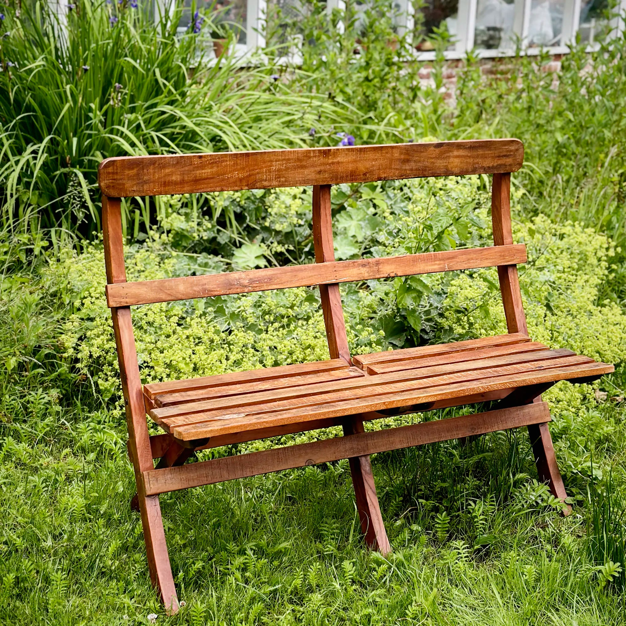 Foldbar træbænk i genbrugstræ med naturlig patina | Recycled Collection