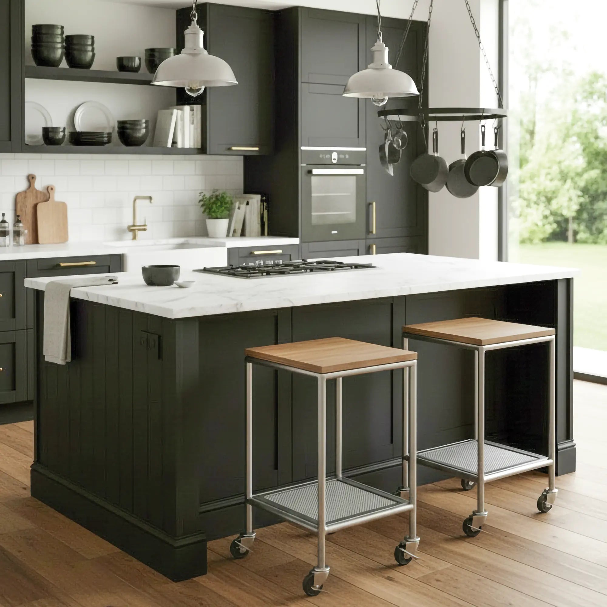 Industrial Trolley in Iron and Reclaimed Wood
