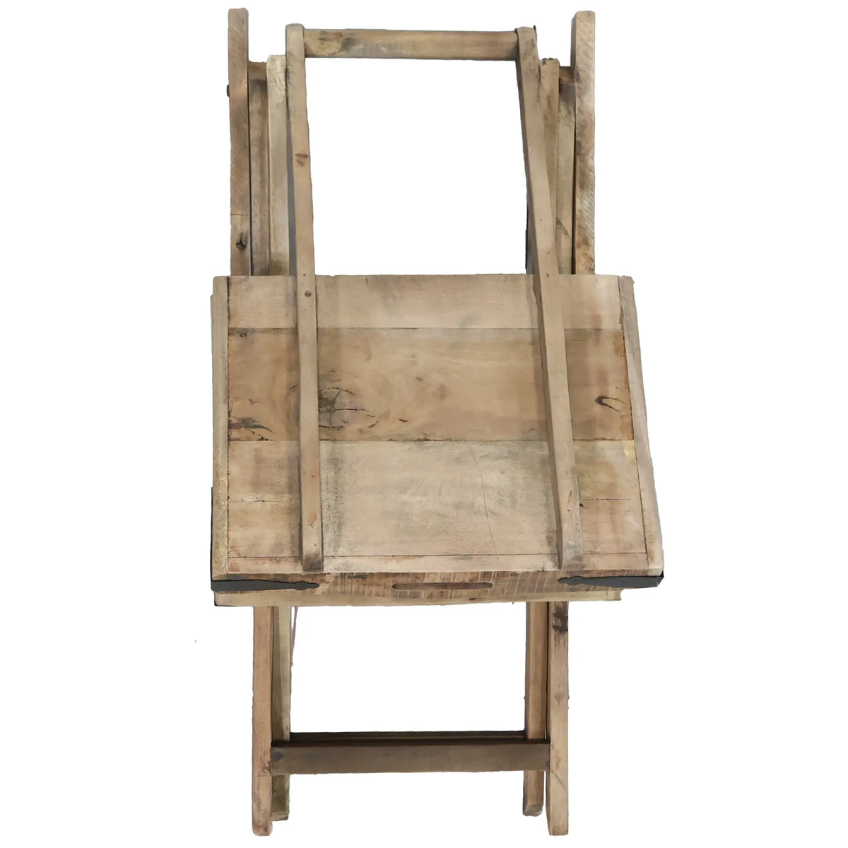 Recycled wooden side table – foldable table with patina for indoor and outdoor use