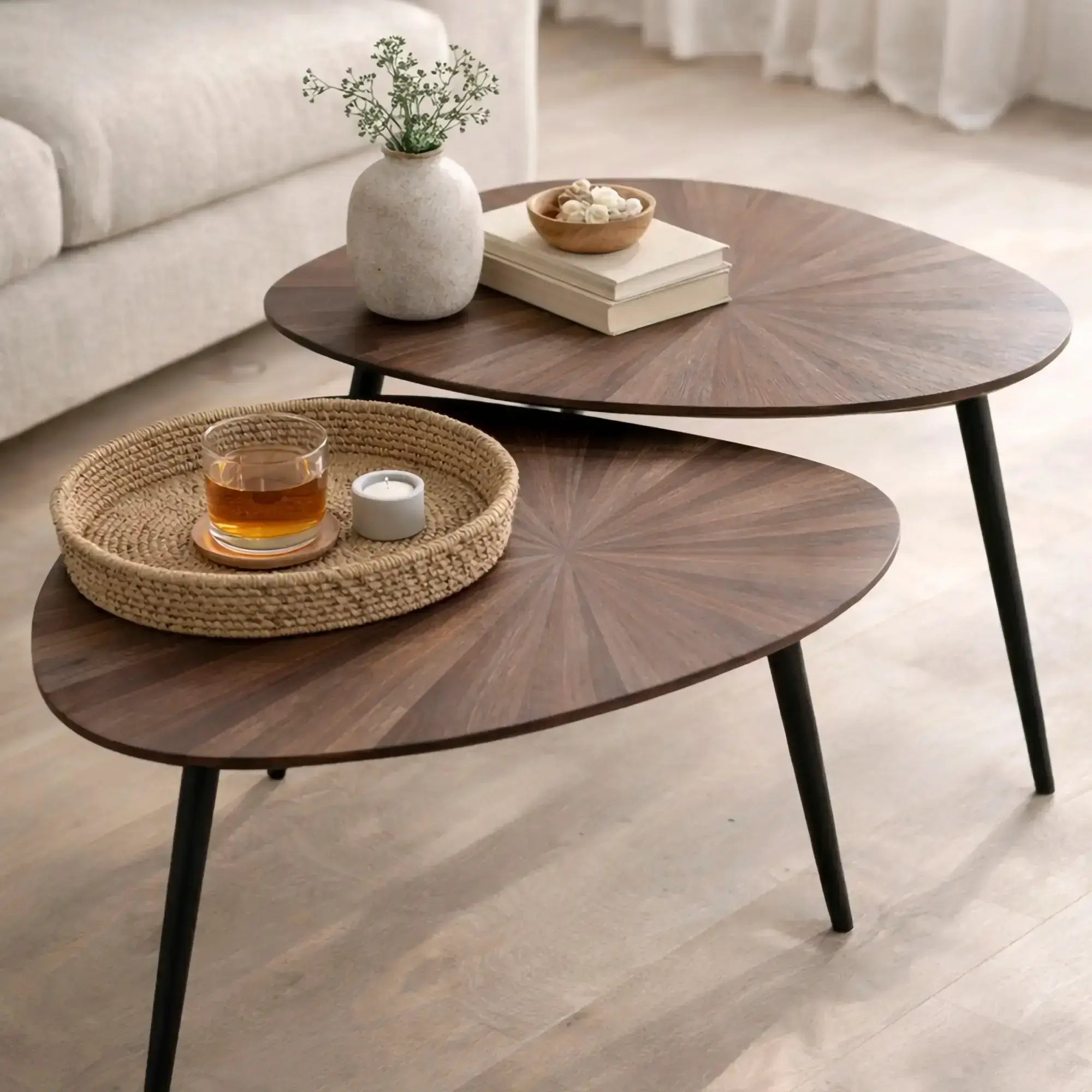 RECYCLED: Set of 2 Tables Made from Recycled Teak