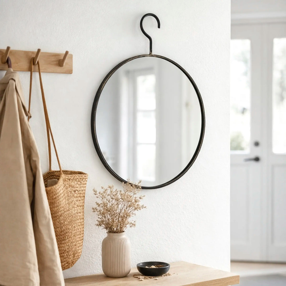 Round Mirror in Industrial Style