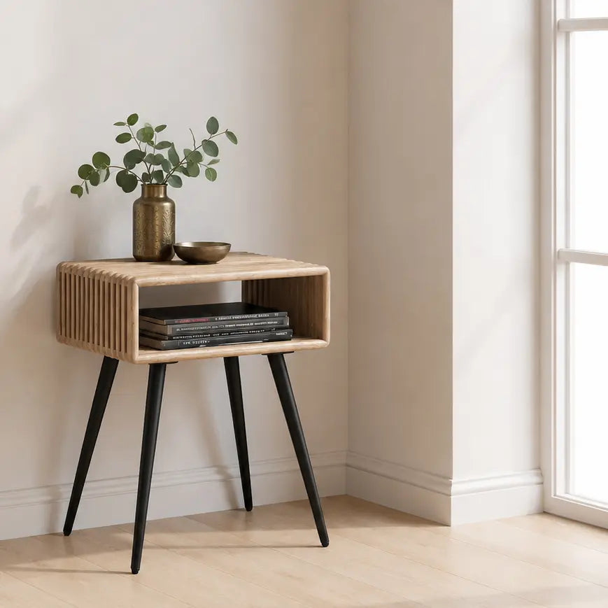 RECYCLED: Side or Bedside Table in Recycled Teak