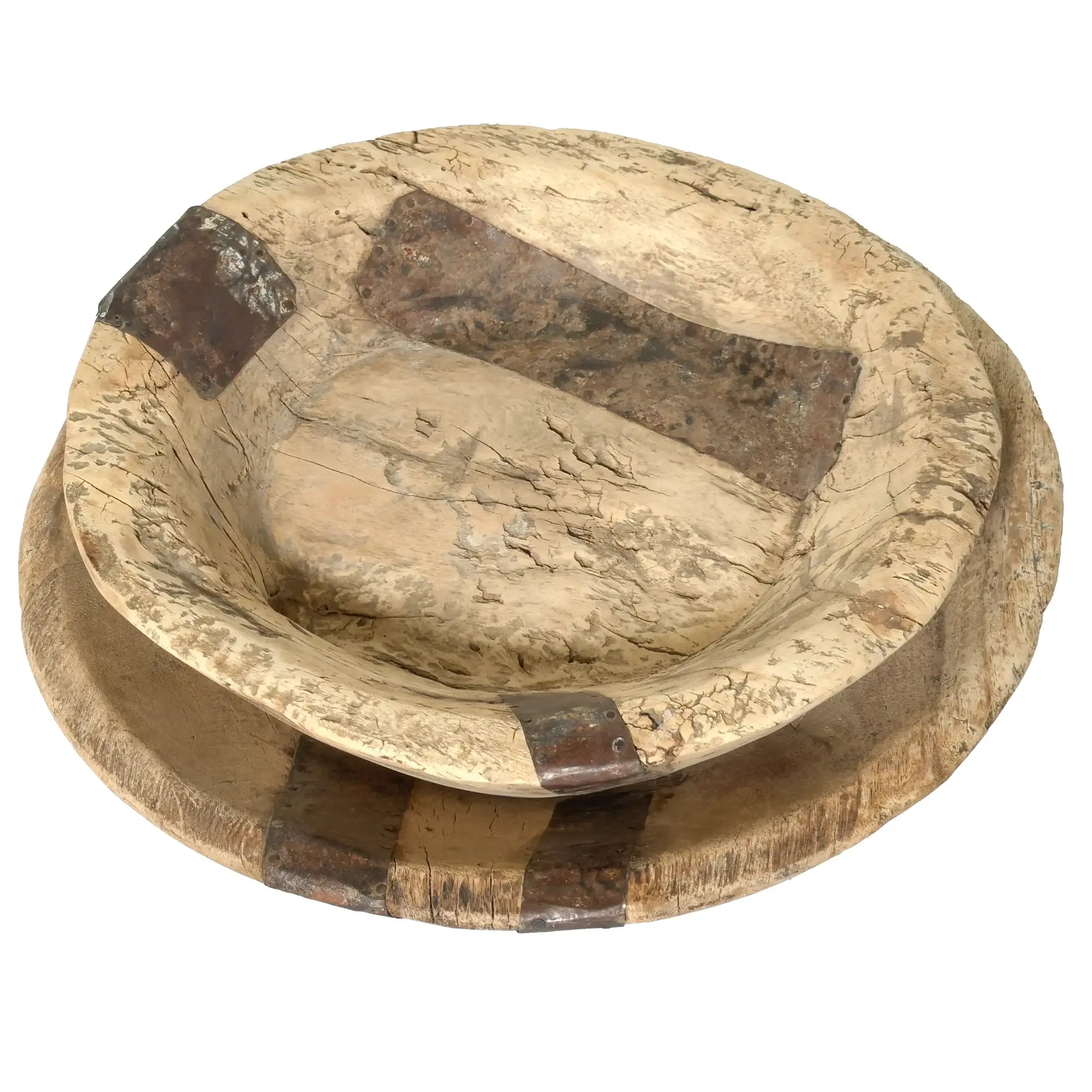 Original hand-carved wooden bowl – unique vintage bowl with patina